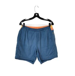 Birddogs Shorts Mens XL Pull On‎ Blue Lined Orange Yellow Boomstick Activewear